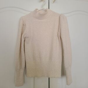 Fuzzy puffy shouldered sweater